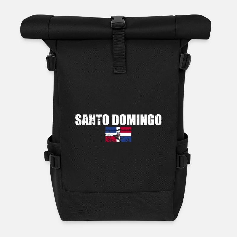 Santo Domingo Dom Rep Vintage Flagge - Rolltop Rucksack - Schwarz