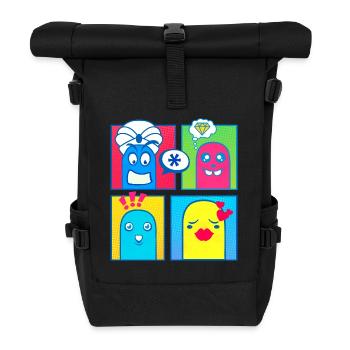 Petites créatures (bande dessinée, pop art) - Sac à dos roll top - noir - Devant