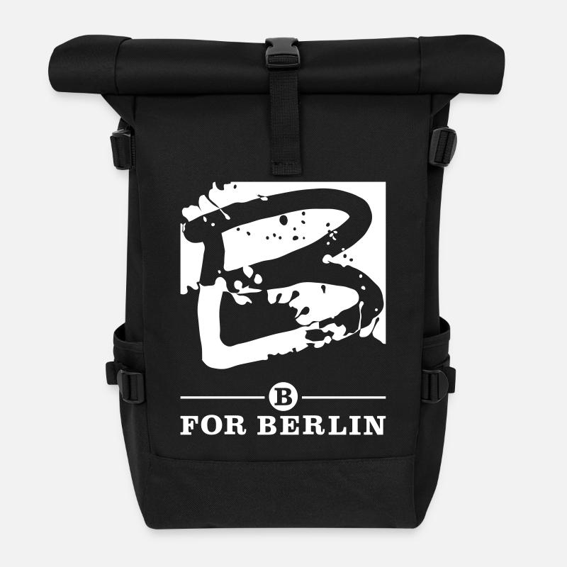 B for Berlin - Splash - Rolltop Rucksack - Schwarz