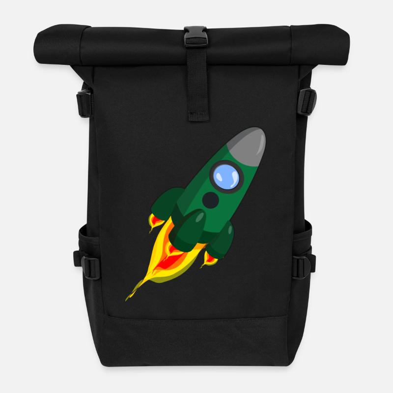 fusée - Sac à dos roll top - noir