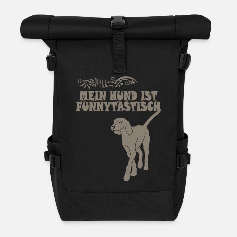 bracke dog - Roll Top Backpack - black