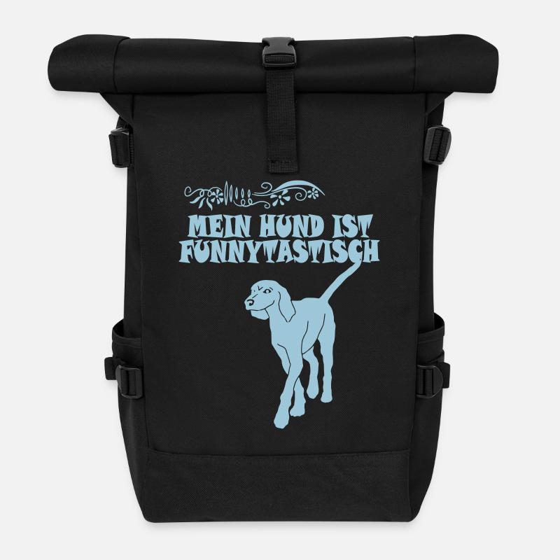 bracke dog - Roll Top Backpack - black