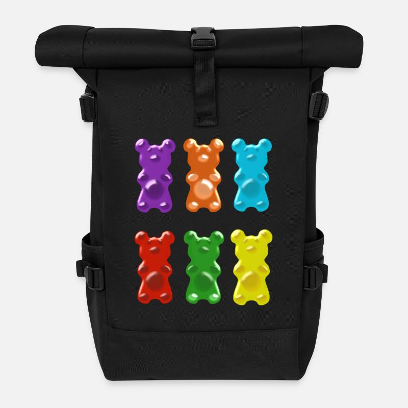 gummibärchen,bärchen,süß - Rolltop Rucksack - Schwarz