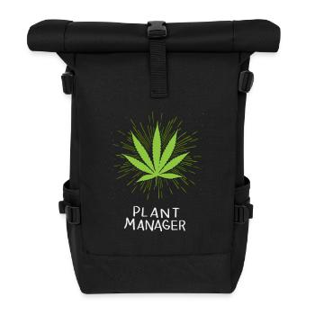 Plant Manager Cannabis Marijuana THC CBD Weed Hemp - Roll Top Backpack - black - Front