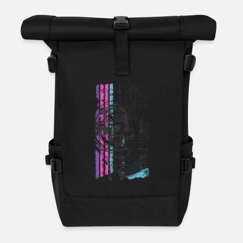 Horror Kinder Puppe - Rolltop Rucksack - Schwarz