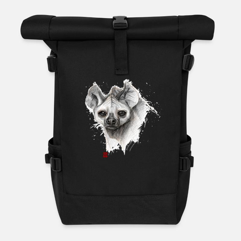Sketchy Hyene - Rolltop Rucksack - Schwarz