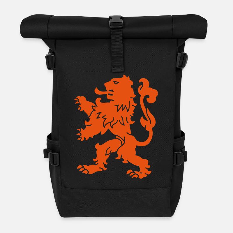 Niederländischer Löwe - Rolltop Rucksack - Schwarz