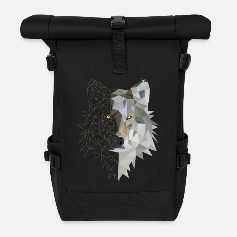 Wolf - Rolltop Rucksack - Schwarz