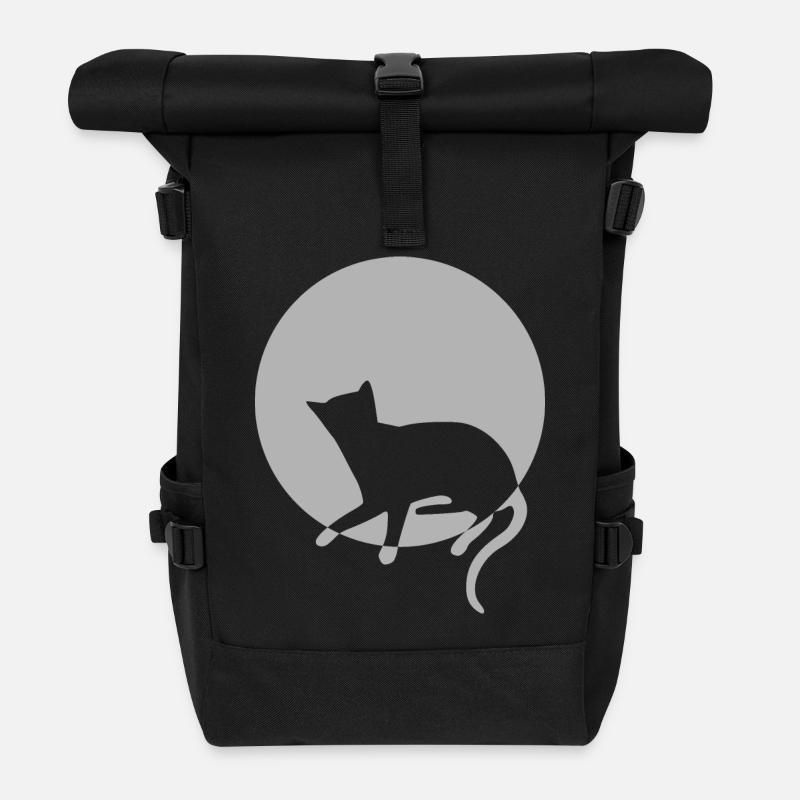 Katze Katze Katze Katze Katze Katze Mieze - Rolltop Rucksack - Schwarz