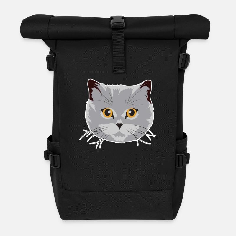 Wunderschöne Britisch Kurzhaar Katze BKH Geschenk - Rolltop Rucksack - Schwarz
