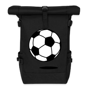football with shadow / ball with shadow 2c - Roll Top Backpack - black - Front