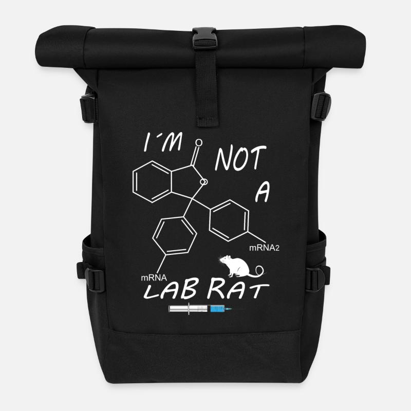 Ich bin keine Labor Ratte - Rolltop Rucksack - Schwarz