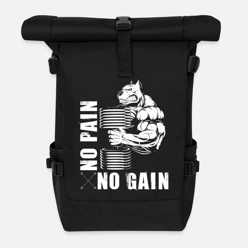 Bodybuilding PUMP Beast - Roll Top Backpack - black