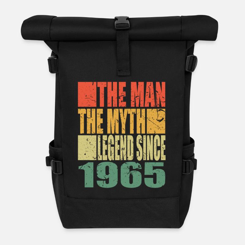 Geboren 1965 The Man The Myth Geburtstag - Rolltop Rucksack - Schwarz