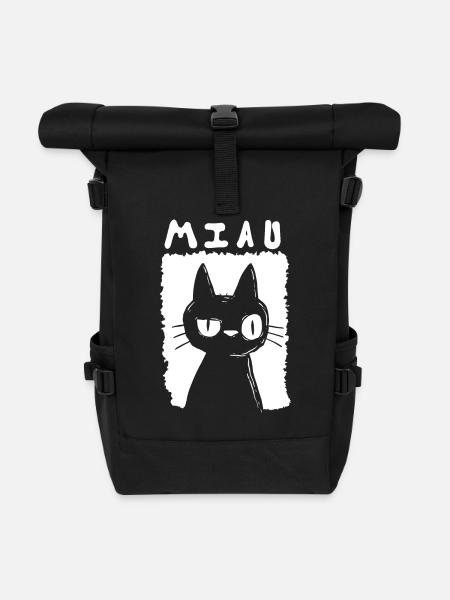 Miau - Rolltop Rucksack - Schwarz
