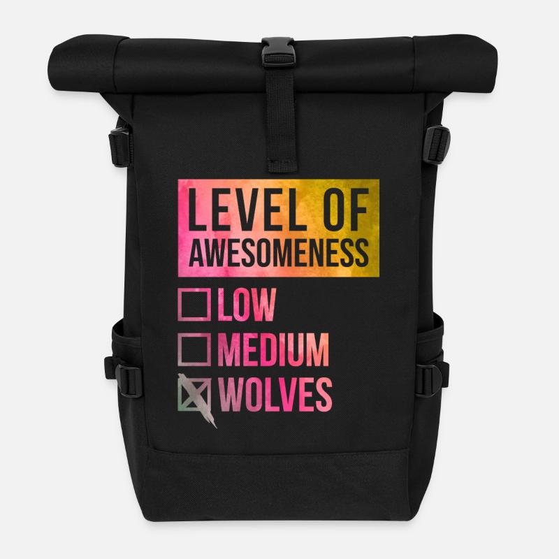 Wolf - Rolltop Rucksack - Schwarz