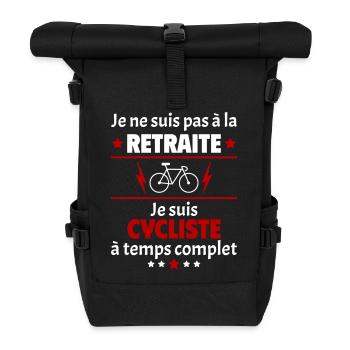 Pas à la retraite cycliste à temps complet, noël - Sac à dos roll top - noir - Devant