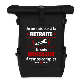 Pas à la retraite bricoleur à temps complet, noël - Sac à dos roll top - noir - Devant