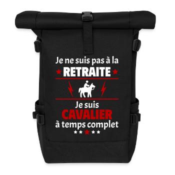 Pas à la retraite cavalier à temps complet, noël - Sac à dos roll top - noir - Devant