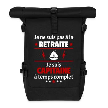 Pas à la retraite capitaine à temps complet, noël - Sac à dos roll top - noir - Devant