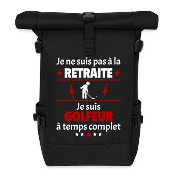 Pas à la retraite golfeur à temps complet, noël - Sac à dos roll top - noir - Devant