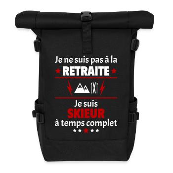 Pas à la retraite skieur à temps complet, noël - Sac à dos roll top - noir - Devant
