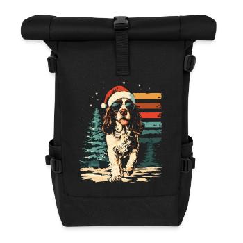 English Springer Spaniel Weihnachten - Rolltop Rucksack - Schwarz - Vorne