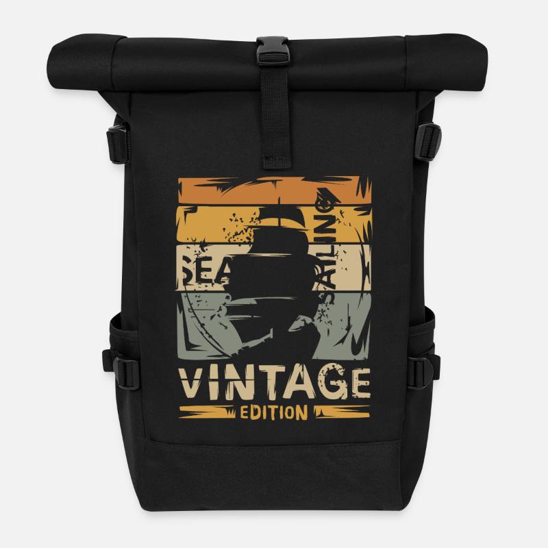 Sailing Vintage Edition – Retro Segeln Design - Sac à dos roll top - noir