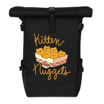 Kitten Nuggets Funny Cat - Roll Top Backpack - black - Front