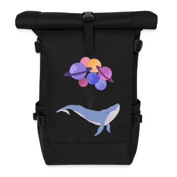 Weltraumwal - Rolltop Rucksack - Schwarz - Vorne