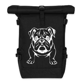Bulldogge Hunde T-shirt Hundeshirt Geschenk  - Rolltop Rucksack - Schwarz - Vorne