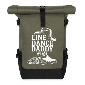 Motif de papa en ligne de cowboy - Sac à dos roll top - olive/noir - Devant