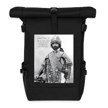 Haile Selassie I Jah Rastafari Rasta Reggae Roots - Roll Top Backpack - black - Front