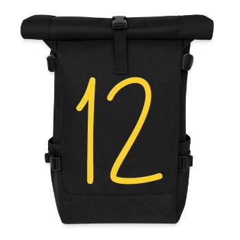 12 - Rolltop Rucksack - Schwarz - Vorne