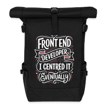 Frontend Entwickler Zentrisch Gestaltet - Rolltop Rucksack - Schwarz - Vorne