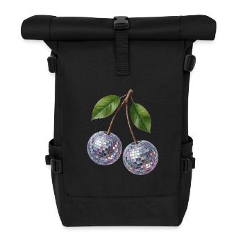 Disco Cherry - Roll Top Backpack - black - Front