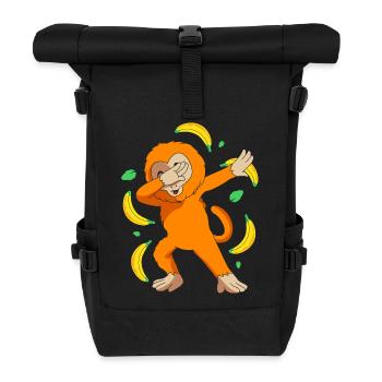 Tamarin Monkey Monkey Monkey Monkey Face - Roll Top Backpack - black - Front