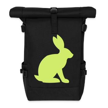 Bunny Silhouette - Roll Top Backpack - black - Front