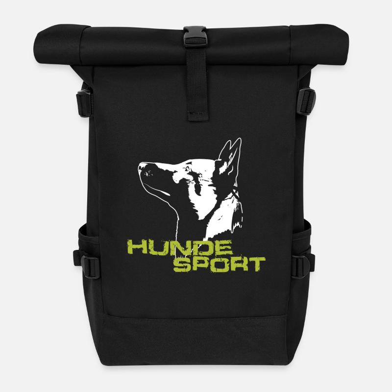 Hundesport Malinois - Rolltop Rucksack - Schwarz