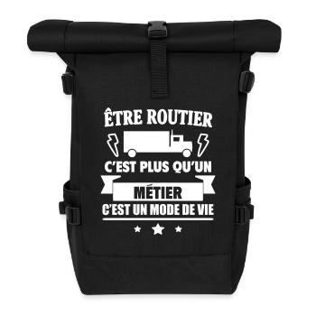Routier un mode vie chauffeur routier Humour - Sac à dos roll top - noir - Devant