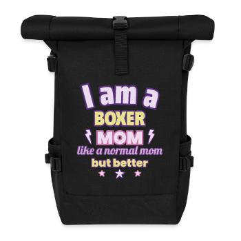 Boxer-Mama, Muttertag Geschenk, Sport - Rolltop Rucksack - Schwarz - Vorne