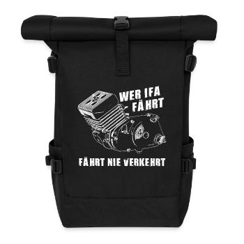 Simson S51 Motor M54 - Wer IFA fährt... - Rolltop Rucksack - Schwarz - Vorne