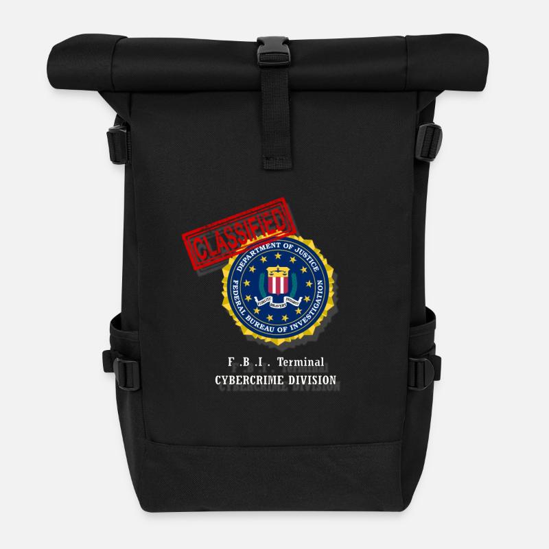 FBI - Rolltop Rucksack - Schwarz