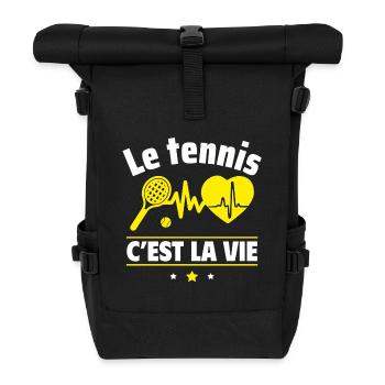 le tennis c est la vie tennisman,Tennis - Sac à dos roll top - noir - Devant