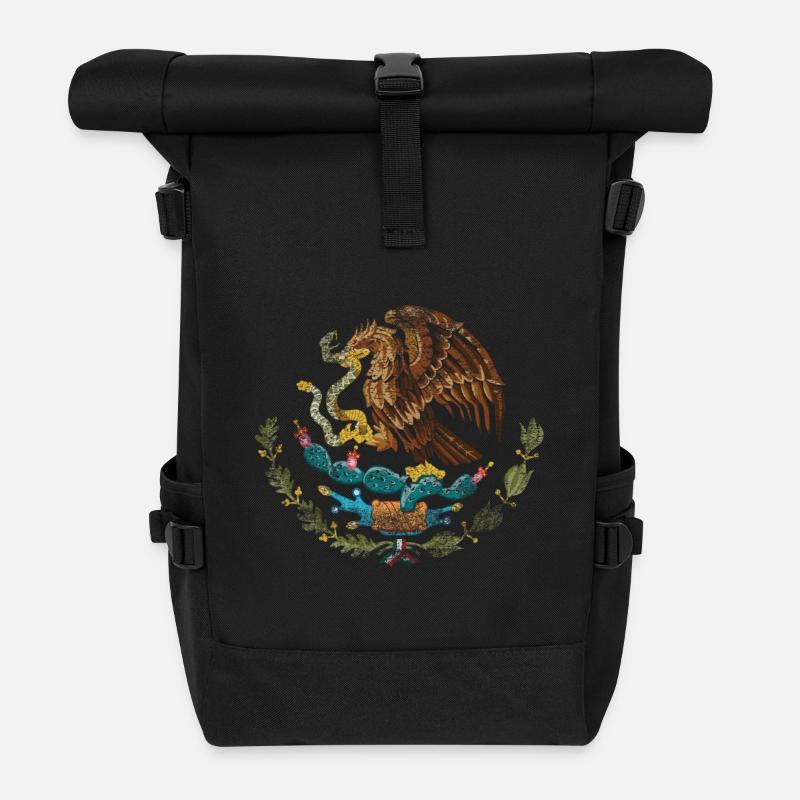 Mexikanisches Wappen Mexiko Symbol - Rolltop Rucksack - Schwarz