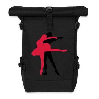 Vektor Balletttänzer Silhouette - Rolltop Rucksack - Schwarz - Vorne