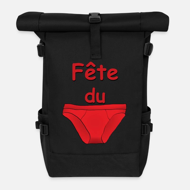 fête du slip - Sac à dos roll top - noir