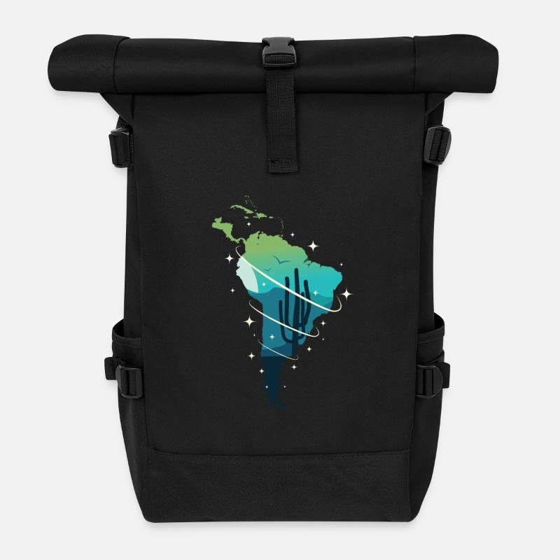 Südamerika - Rolltop Rucksack - Schwarz