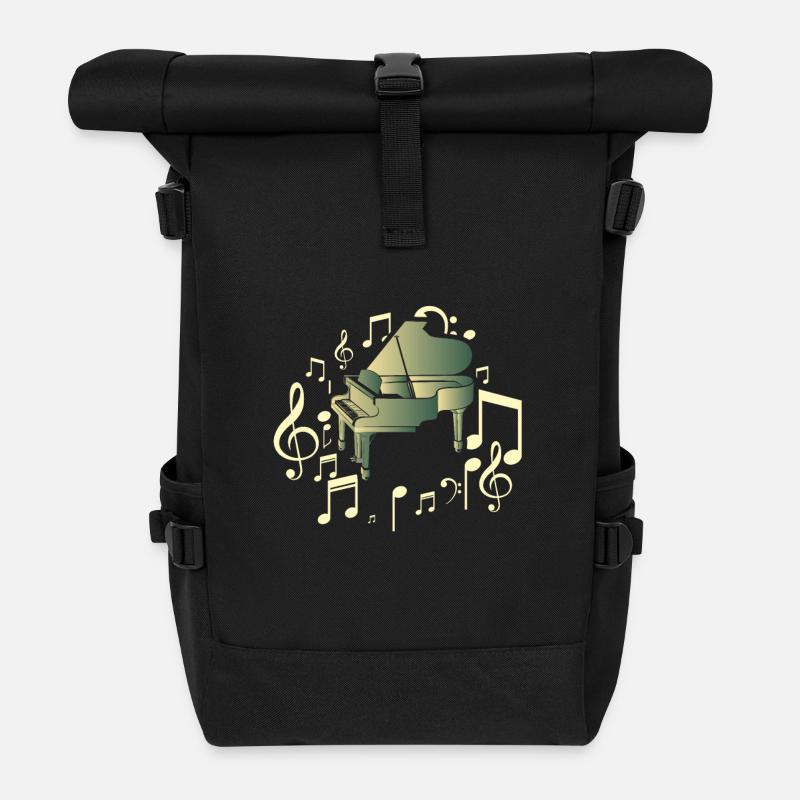 Klavier - Rolltop Rucksack - Schwarz