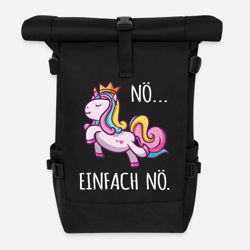 Einhorn lustig Diva Zicke Mädchen arrogant Fun Nö - Rolltop Rucksack - Schwarz